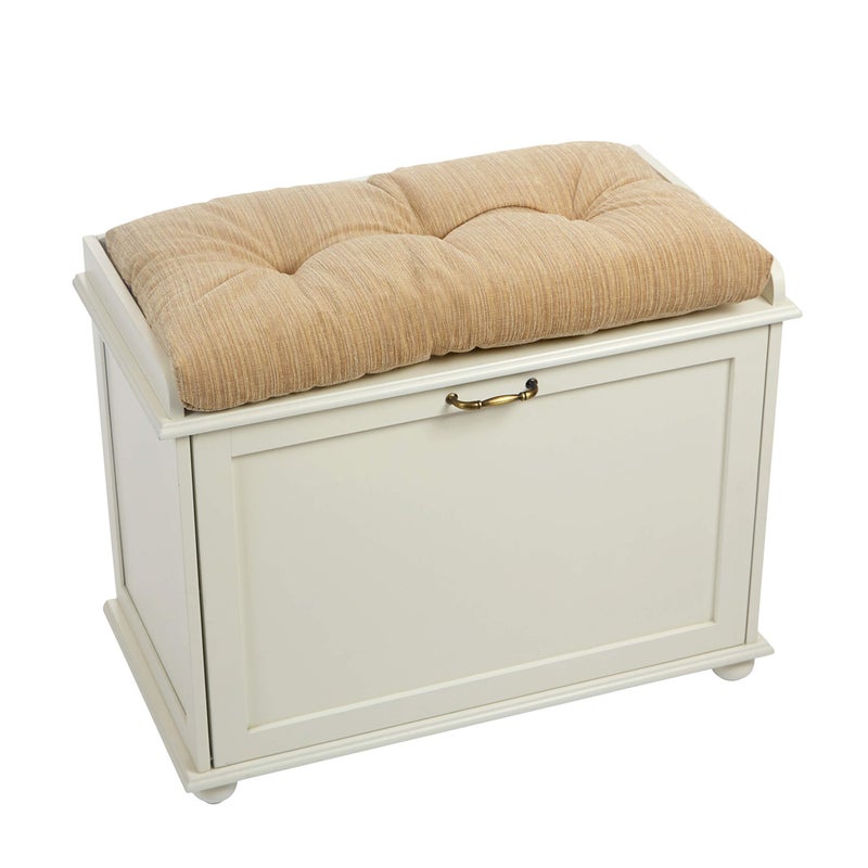 Klear Vu The Gripper Non-Slip Tufted Bench Cushion for Indoor Furniture, Assembled in USA, Entryway Storage, Bay Window, Corner Nook or Piano Seat, 27 Inches, Chenille Natural - Image 2